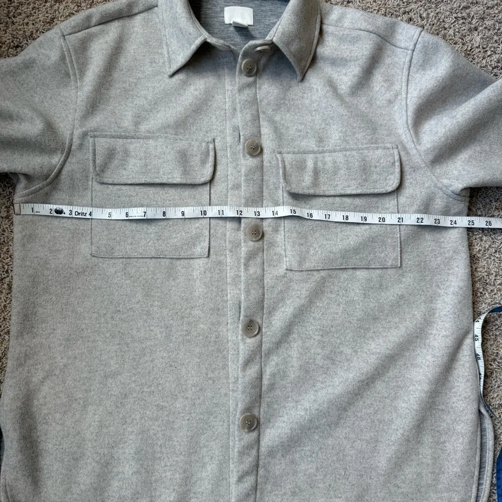 H&M Women’s Jersey Shirt Jacket Shacket in Light Beige Melange Medium